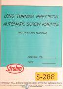 Strohm-Strohm M125, Automatic Screw Machine, Operations Manual 1961-M125-06